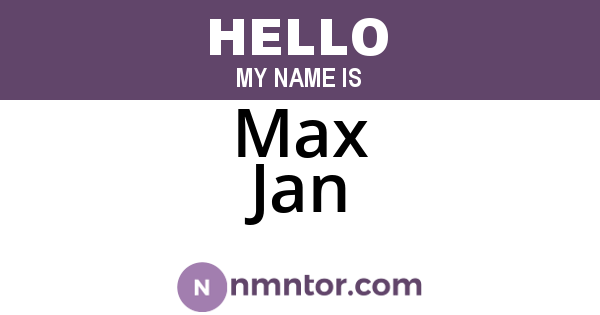 Max Jan