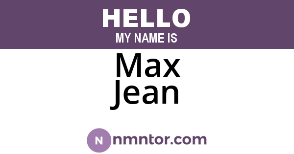 Max Jean