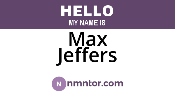 Max Jeffers