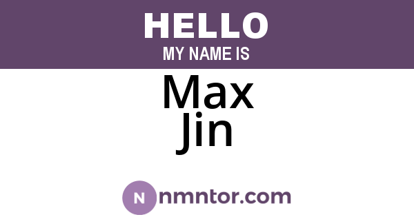 Max Jin