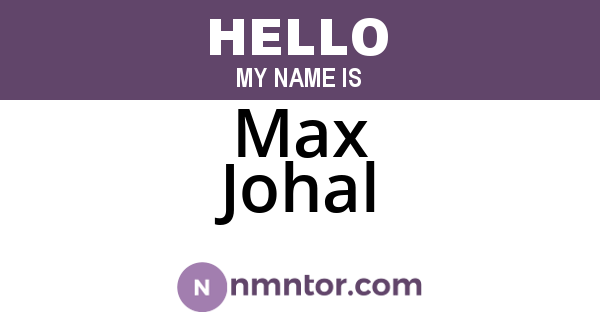 Max Johal