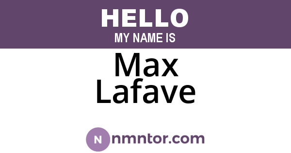 Max Lafave
