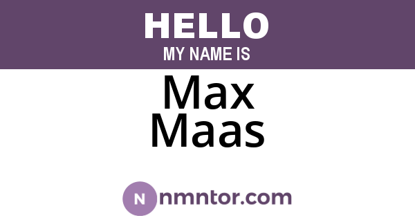 Max Maas