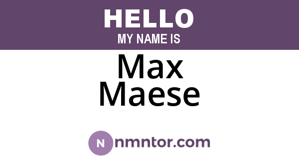 Max Maese