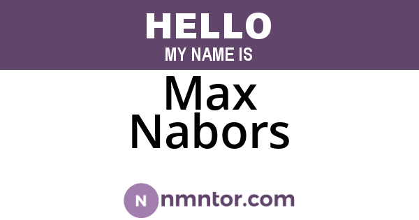 Max Nabors