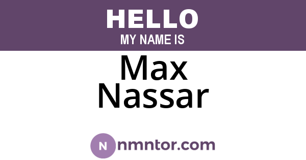 Max Nassar