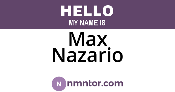 Max Nazario