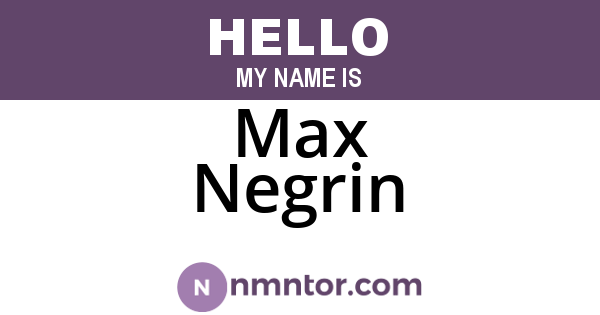 Max Negrin