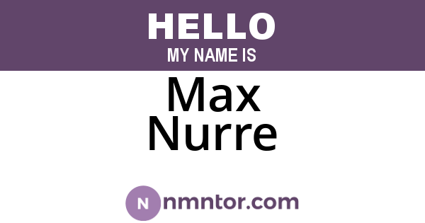 Max Nurre