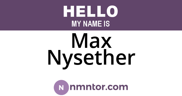 Max Nysether