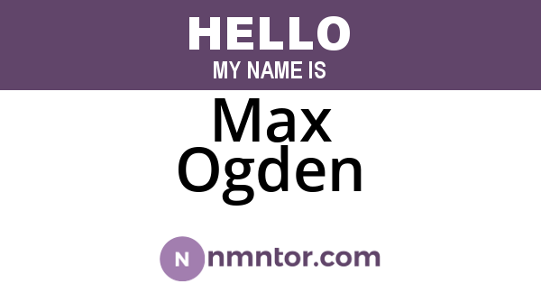 Max Ogden