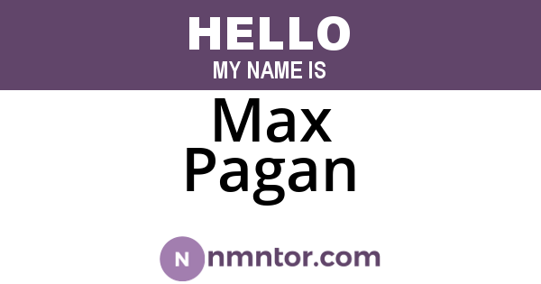 Max Pagan