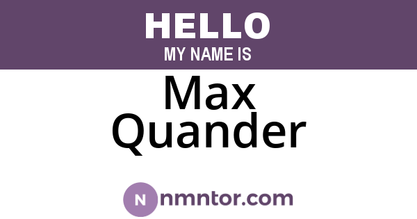 Max Quander