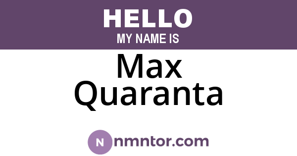 Max Quaranta