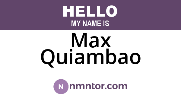 Max Quiambao