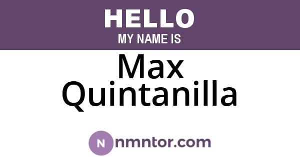 Max Quintanilla