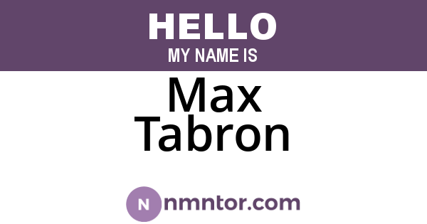 Max Tabron