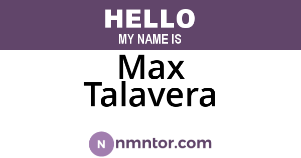 Max Talavera