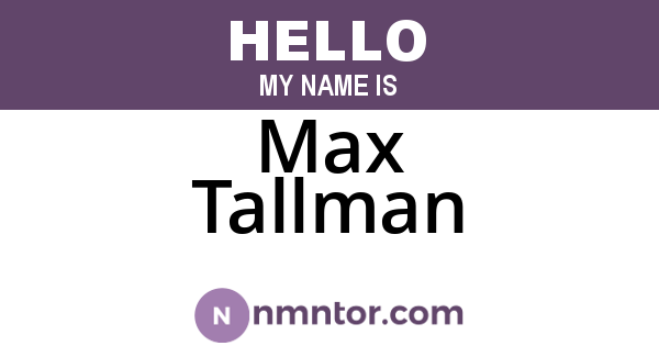 Max Tallman