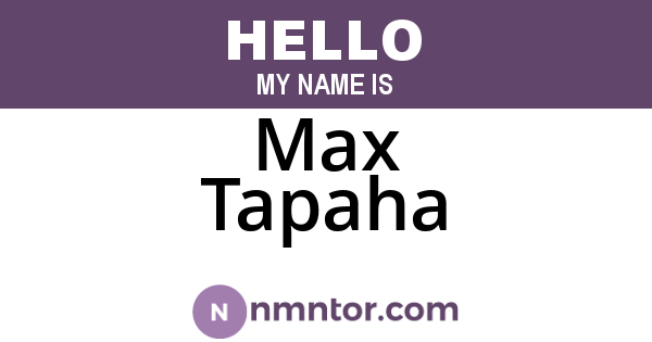 Max Tapaha