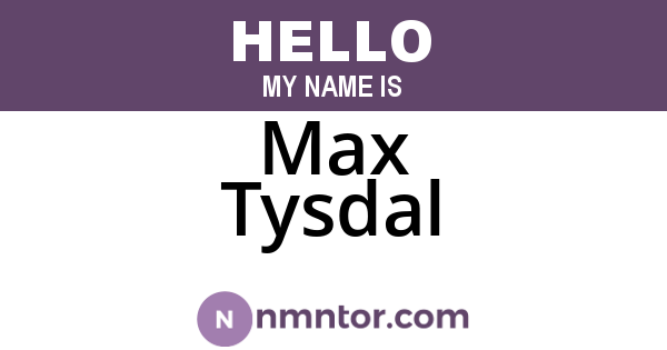 Max Tysdal