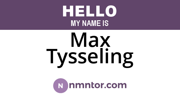 Max Tysseling