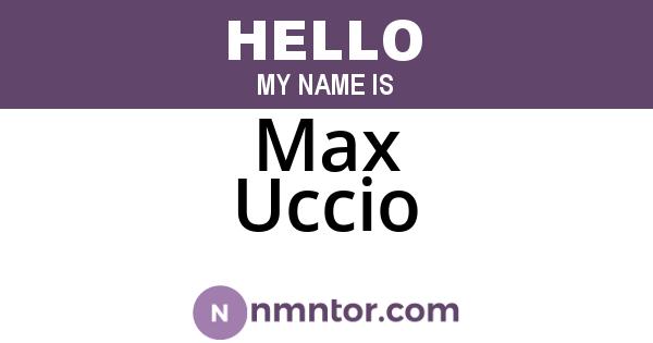 Max Uccio