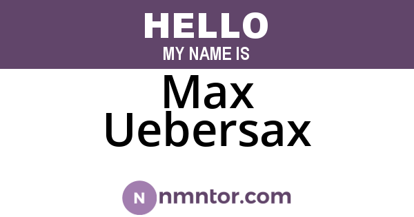 Max Uebersax