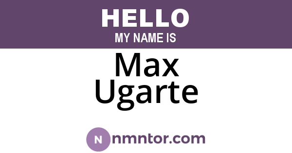Max Ugarte