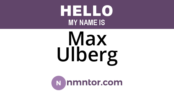 Max Ulberg