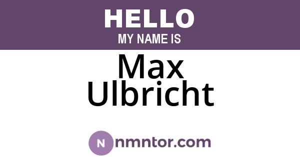 Max Ulbricht