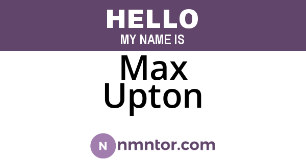 Max Upton