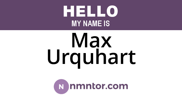 Max Urquhart