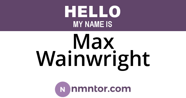 Max Wainwright