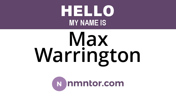 Max Warrington
