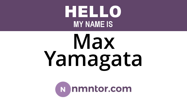 Max Yamagata