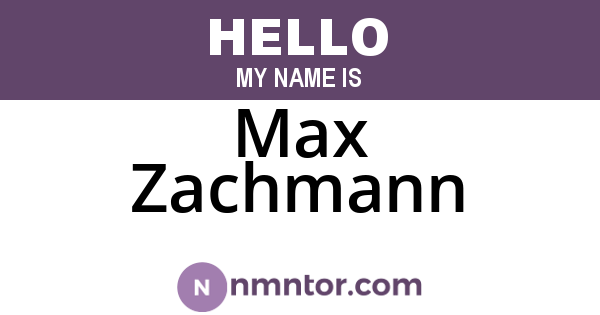 Max Zachmann