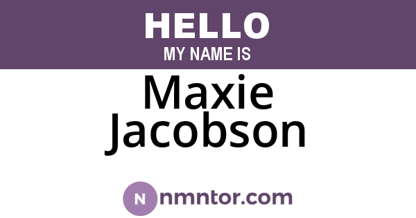 Maxie Jacobson