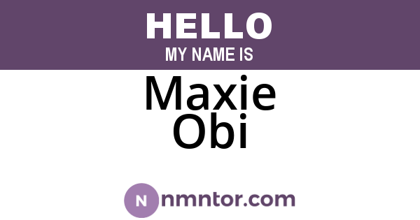 Maxie Obi