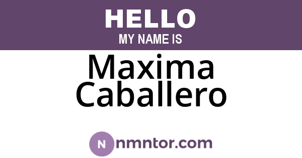 Maxima Caballero