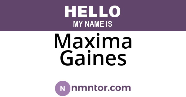Maxima Gaines