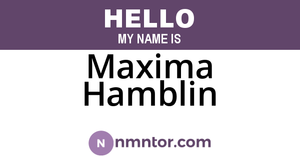 Maxima Hamblin