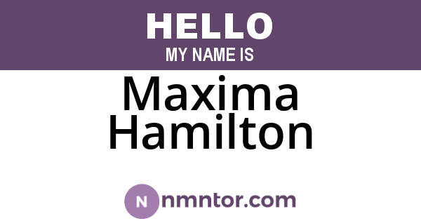 Maxima Hamilton