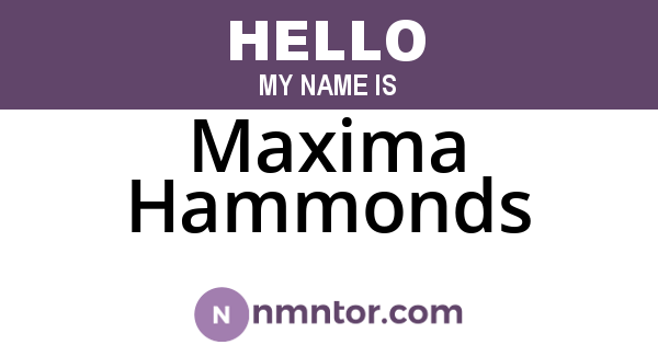 Maxima Hammonds