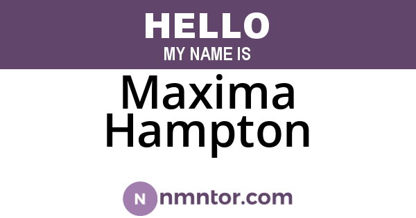 Maxima Hampton
