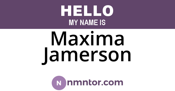 Maxima Jamerson