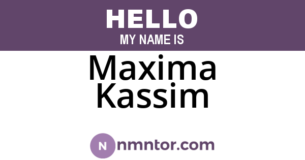 Maxima Kassim