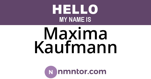 Maxima Kaufmann