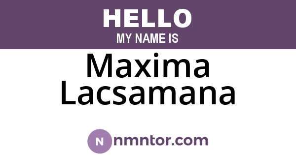 Maxima Lacsamana