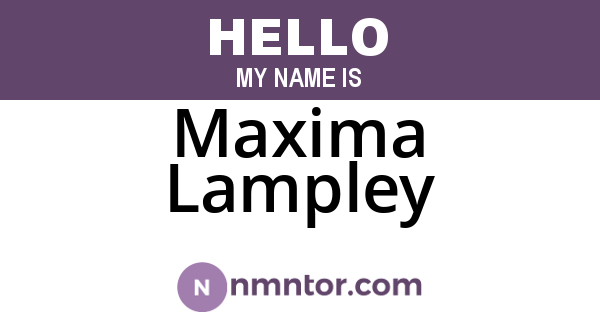 Maxima Lampley